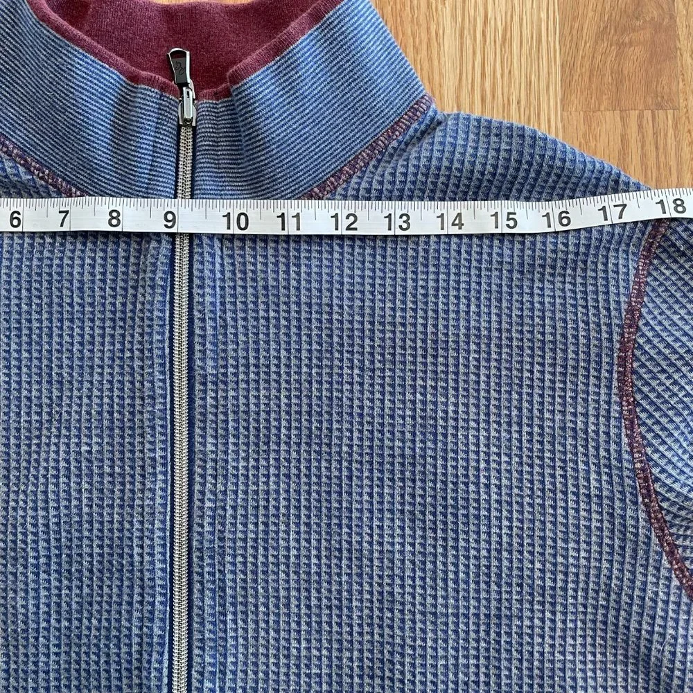 Robert Graham Mens Full Zip Reversible Long Sleeve Knit Houndstooth Sweater Sz M - Picture 9 of 13